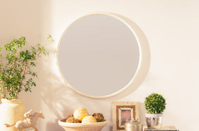Daisy Round Mirror (White)