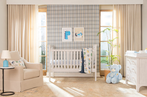 Aghosh 2-in-1 Convertible Crib - Converts to Toddler Bed (BLUE DECORATIVE HARDWARE)
