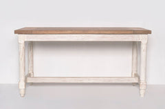 KHANDAAN DINING TABLE IN DISTRESS WHITE